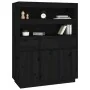 Aparador alto de madera maciza de pino negro 89x40x116,5 cm de , Aparadores - Ref: Foro24-818219, Precio: 212,90 €, Descuento: %