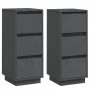 Aparador 2 uds madera maciza de pino gris 32x34x75 cm de , Aparadores - Ref: Foro24-813370, Precio: 100,67 €, Descuento: %
