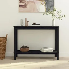 Mesa consola madera maciza de pino negro 110x40x80 cm de , Mesas auxiliares - Ref: Foro24-822286, Precio: 130,53 €, Descuento: %