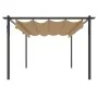 Cenador de jardín con techo retráctil gris taupé 4x3 m de , Carpas y cenadores - Ref: Foro24-318539, Precio: 520,63 €, Descue...