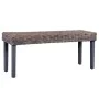 Banco de ratán kubu y madera maciza de mango gris 110 cm de , Bancos de comedor y cocina - Ref: Foro24-285789, Precio: 86,58 ...