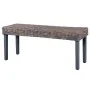 Banco de ratán kubu y madera maciza de mango gris 110 cm de , Bancos de comedor y cocina - Ref: Foro24-285789, Precio: 86,58 ...