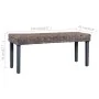 Banco de ratán kubu y madera maciza de mango gris 110 cm de , Bancos de comedor y cocina - Ref: Foro24-285789, Precio: 86,58 ...