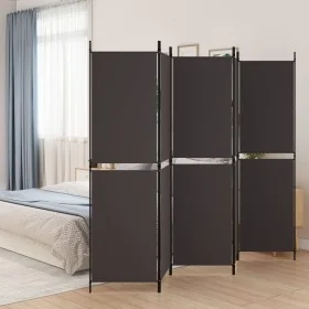 Biombo divisor de 5 paneles de tela marrón 250x180 cm by , Room dividers - Ref: Foro24-350219, Price: 56,56 €, Discount: %