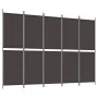 Biombo divisor de 5 paneles de tela marrón 250x180 cm de , Divisores de ambientes - Ref: Foro24-350219, Precio: 56,56 €, Desc...
