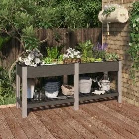 Arriate de jardín con estante WPC gris 175x50x75 cm de , Maceteros y jardineras - Ref: Foro24-362572, Precio: 198,65 €, Descu...