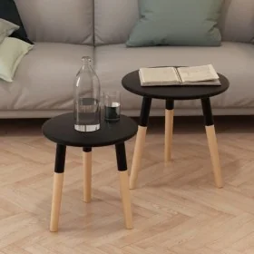 Set de mesas auxiliares 2 unidades madera maciza de pino negro von , Seitentische - Ref: Foro24-244735, Preis: 67,57 €, Rabat...