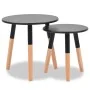 Set de mesas auxiliares 2 unidades madera maciza de pino negro by , Side tables - Ref: Foro24-244735, Price: 67,57 €, Discoun...