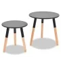 Set de mesas auxiliares 2 unidades madera maciza de pino negro by , Side tables - Ref: Foro24-244735, Price: 67,57 €, Discoun...