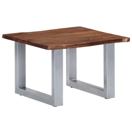 Mesa de centro borde natural madera maciza acacia 60x60x40 cm by , Coffee table - Ref: Foro24-247826, Price: 96,75 €, Discoun...