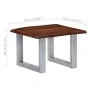 Mesa de centro borde natural madera maciza acacia 60x60x40 cm by , Coffee table - Ref: Foro24-247826, Price: 96,75 €, Discoun...