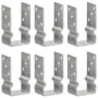 Anclajes de valla 6 uds acero galvanizado plateado 8x6x15 cm by , Spikes for anchoring in the ground - Ref: Foro24-145330, Pr...