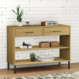 Armario consola patas de metal madera maciza pino marrón OSLO de , Mesas auxiliares - Ref: Foro24-351003, Precio: 74,80 €, De...