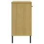 Armario consola patas de metal madera maciza pino marrón OSLO by , Side tables - Ref: Foro24-351003, Price: 74,80 €, Discount: %