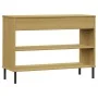 Armario consola patas de metal madera maciza pino marrón OSLO by , Side tables - Ref: Foro24-351003, Price: 74,80 €, Discount: %