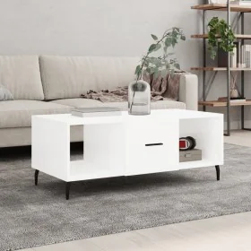Mesa de centro madera contrachapada blanco brillo 102x50x40 cm by , Coffee table - Ref: Foro24-829318, Price: 51,95 €, Discou...