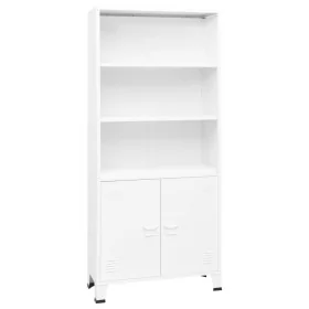 Estantería industrial acero blanco 80x32x180 cm de , Librerías y estanterías - Ref: Foro24-339632, Precio: 155,44 €, Descuent...