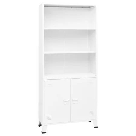 Estantería industrial acero blanco 80x32x180 cm de , Librerías y estanterías - Ref: Foro24-339632, Precio: 155,44 €, Descuent...