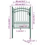 Puerta de valla con picos acero verde 100x125 cm by , garden gates - Ref: Foro24-146384, Price: 137,89 €, Discount: %