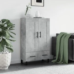 Aparador alto madera de ingeniería gris hormigón 69,5x31x115 cm by , Sideboards - Ref: Foro24-830352, Price: 93,00 €, Discoun...