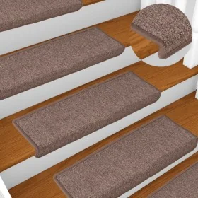 Alfombras de peldaños de escalera 15 uds marrón 65x21x4 cm de , Alfombrillas para escalones - Ref: Foro24-326196, Precio: 67,...