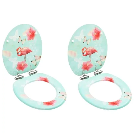 Asientos de inodoro tapa cierre suave 2 uds MDF diseño flamenco von , Toiletten- und Bidetsitze - Ref: Foro24-3056411, Preis:...
