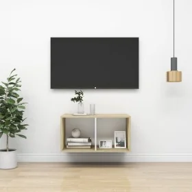 Mueble TV de pared madera contrachapada blanco roble 37x37x72cm de , Muebles TV - Ref: Foro24-805476, Precio: 41,27 €, Descue...