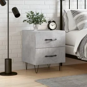 Mesita de noche madera ingeniería gris hormigón 40x35x47,5 cm by , Nightstands - Ref: Foro24-827300, Price: 45,62 €, Discount: %