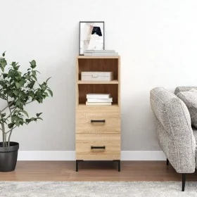 Aparador madera contrachapada color roble Sonoma 34,5x34x90 cm de , Aparadores - Ref: Foro24-828671, Precio: 66,60 €, Descuen...