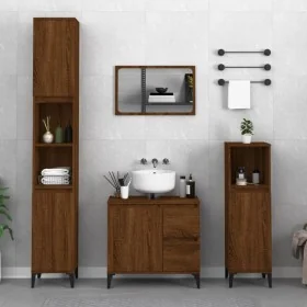 Armario de baño madera contrachapada roble marrón 30x30x190 cm by , bathroom vanities - Ref: Foro24-819803, Price: 108,43 €, ...