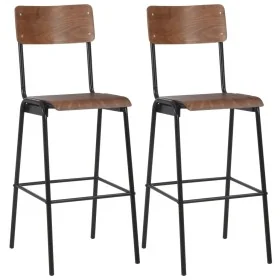 Taburetes de cocina 2 uds madera contrachapada y acero marrón by , Kitchen stools - Ref: Foro24-280079, Price: 236,58 €, Disc...