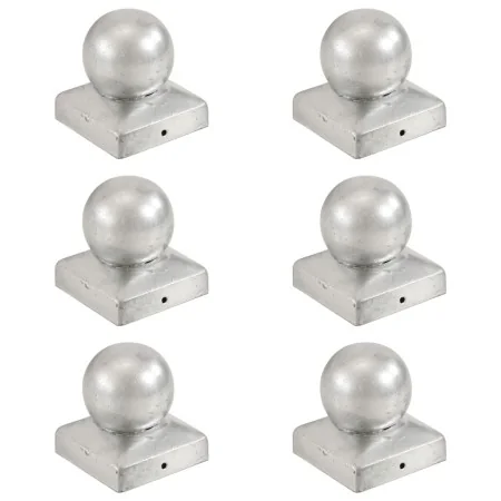 Tapas para postes 6 uds metal galvanizado globo final 71x71 mm von , Zubehör für Tore und Zäune - Ref: Foro24-145497, Preis: ...