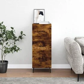 Aparador madera de ingeniería roble ahumado 34,5x34x90 cm de , Aparadores - Ref: Foro24-828625, Precio: 74,52 €, Descuento: %