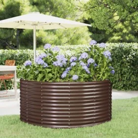 Jardinera acero con recubrimiento en polvo marrón 140x140x68 cm de , Maceteros y jardineras - Ref: Foro24-319090, Precio: 50,...