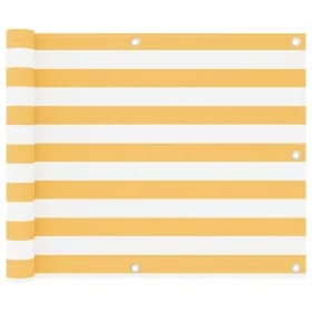 Toldo para balcón tela oxford blanco y amarillo 75x300 cm by , Umbrellas - Ref: Foro24-134900, Price: 19,80 €, Discount: %