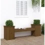 Banco con jardineras madera pino marrón miel 184,5x39,5x56,5 cm de , Bancos de jardín - Ref: Foro24-825173, Precio: 146,36 €,...