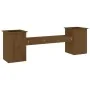 Banco con jardineras madera pino marrón miel 184,5x39,5x56,5 cm de , Bancos de jardín - Ref: Foro24-825173, Precio: 146,36 €,...
