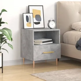 Mesita de noche madera ingeniería gris hormigón 40x35x47,5 cm de , Mesitas de noche - Ref: Foro24-827412, Precio: 41,33 €, De...