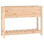 Jardinera con estante madera maciza de pino 111,5x34,5x81 cm by , Pots and planters - Ref: Foro24-823766, Price: 96,97 €, Dis...