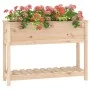 Jardinera con estante madera maciza de pino 111,5x34,5x81 cm by , Pots and planters - Ref: Foro24-823766, Price: 96,97 €, Dis...