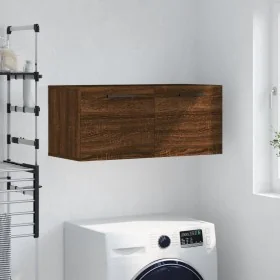 Armario de pared madera ingeniería marrón roble 80x36,5x35 cm by , Lockers and storage cabinets - Ref: Foro24-830107, Price: ...