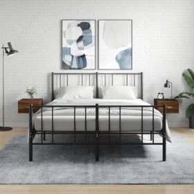 Mesitas de noche de pared 2 uds color roble marrón 35x35x20 cm de , Taquillas y armarios de almacenamiento - Ref: Foro24-8297...