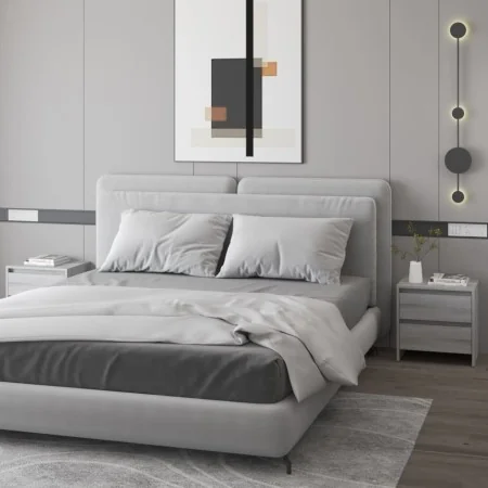 Mesita noche 2 uds madera ingeniería gris Sonoma 45x34,5x44,5cm by , Nightstands - Ref: Foro24-813041, Price: 78,88 €, Discou...