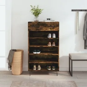 Zapatero madera de ingeniería roble ahumado 60x35x105 cm de , Armarios y almacenamiento - Ref: Foro24-829609, Precio: 72,93 €...