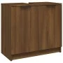 Armario baño madera contrachapada roble marrón 64,5x33,5x59 cm de , Taquillas y armarios de almacenamiento - Ref: Foro24-8170...