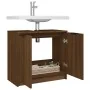 Armario baño madera contrachapada roble marrón 64,5x33,5x59 cm de , Taquillas y armarios de almacenamiento - Ref: Foro24-8170...