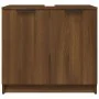Armario baño madera contrachapada roble marrón 64,5x33,5x59 cm de , Taquillas y armarios de almacenamiento - Ref: Foro24-8170...