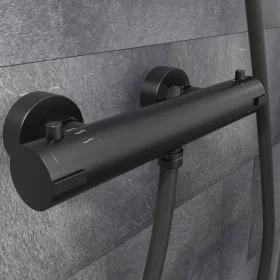 SCHÜTTE Grifo mezclador termostático de ducha LONDON negro by , Faucets - Ref: Foro24-434564, Price: 104,31 €, Discount: %