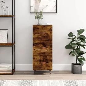 Aparador madera de ingeniería roble ahumado 34,5x34x90 cm de , Aparadores - Ref: Foro24-828577, Precio: 69,08 €, Descuento: %