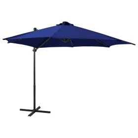 Sombrilla jardín voladiza palo y luces LED azul celeste 300 cm by , Umbrellas - Ref: Foro24-312333, Price: 147,43 €, Discount: %